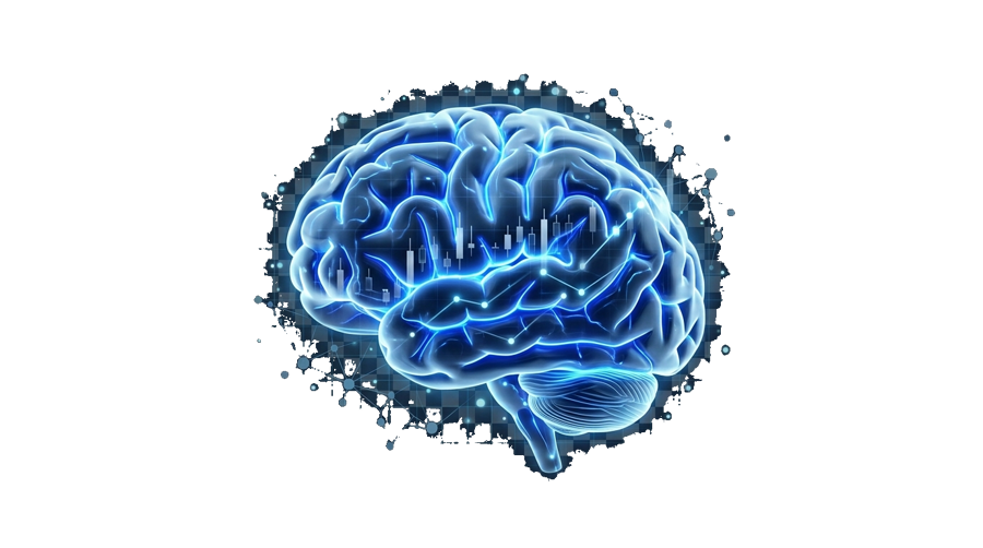 Cerveau NeuroTrader Academy : le réseau neuronal du trader, signature visuelle de la marque